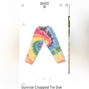 Bikind sunrise cropped tie dye sweatpants